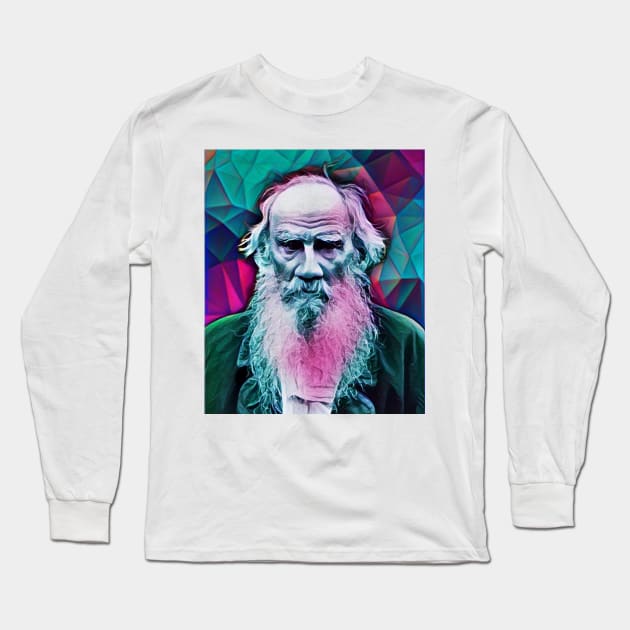 Leo Tolstoy Portrait | Leo Tolstoy Artwork 2 Long Sleeve T-Shirt by JustLit